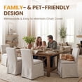 thumbnail image 6 of Dayalane Modern Farmhouse Parsons Slipcover Dining Chairs Set of 4, High Back Linen Upholstered Kitchen Chairs with Removable Slipcover, Armless Oak Wooden Side Chair for Dining & Living Room, Beige, 6 of 10