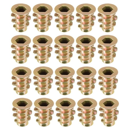 

Threaded Insert Nuts Zinc Alloy Hex Socket M4 Internal Threads 10mm Length 20pcs