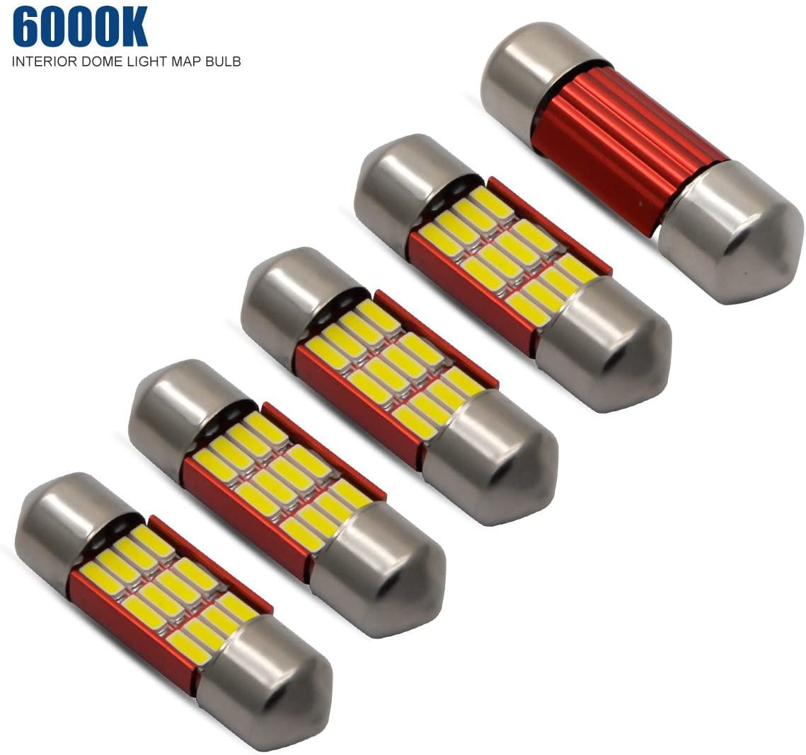 SiriusLED 2 Pack 31mm DE3022 LED No Error Light Bulbs Bright White Dome