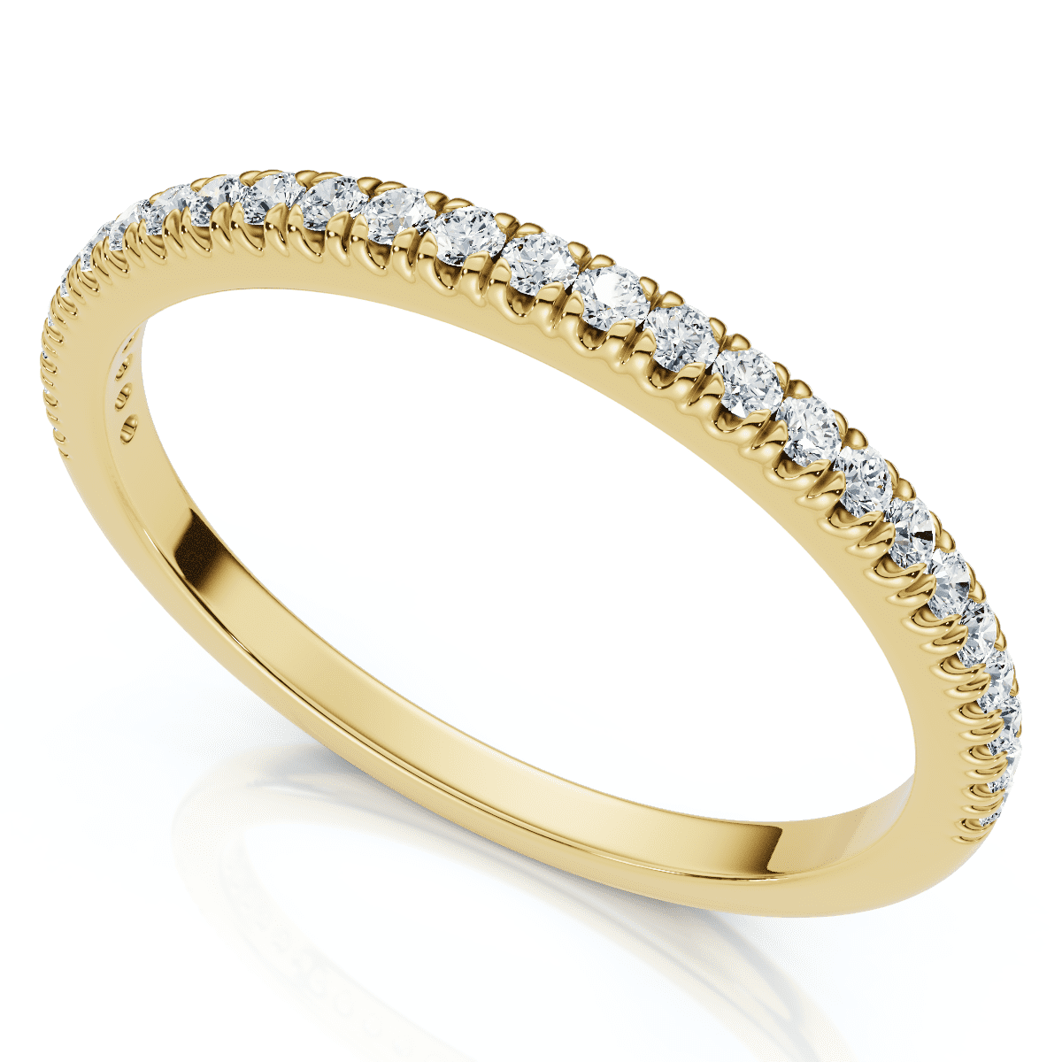 Pompeii Pavé Diamond Thin Stackable Wedding Ring 14k Gold or Platinum Lab Grown