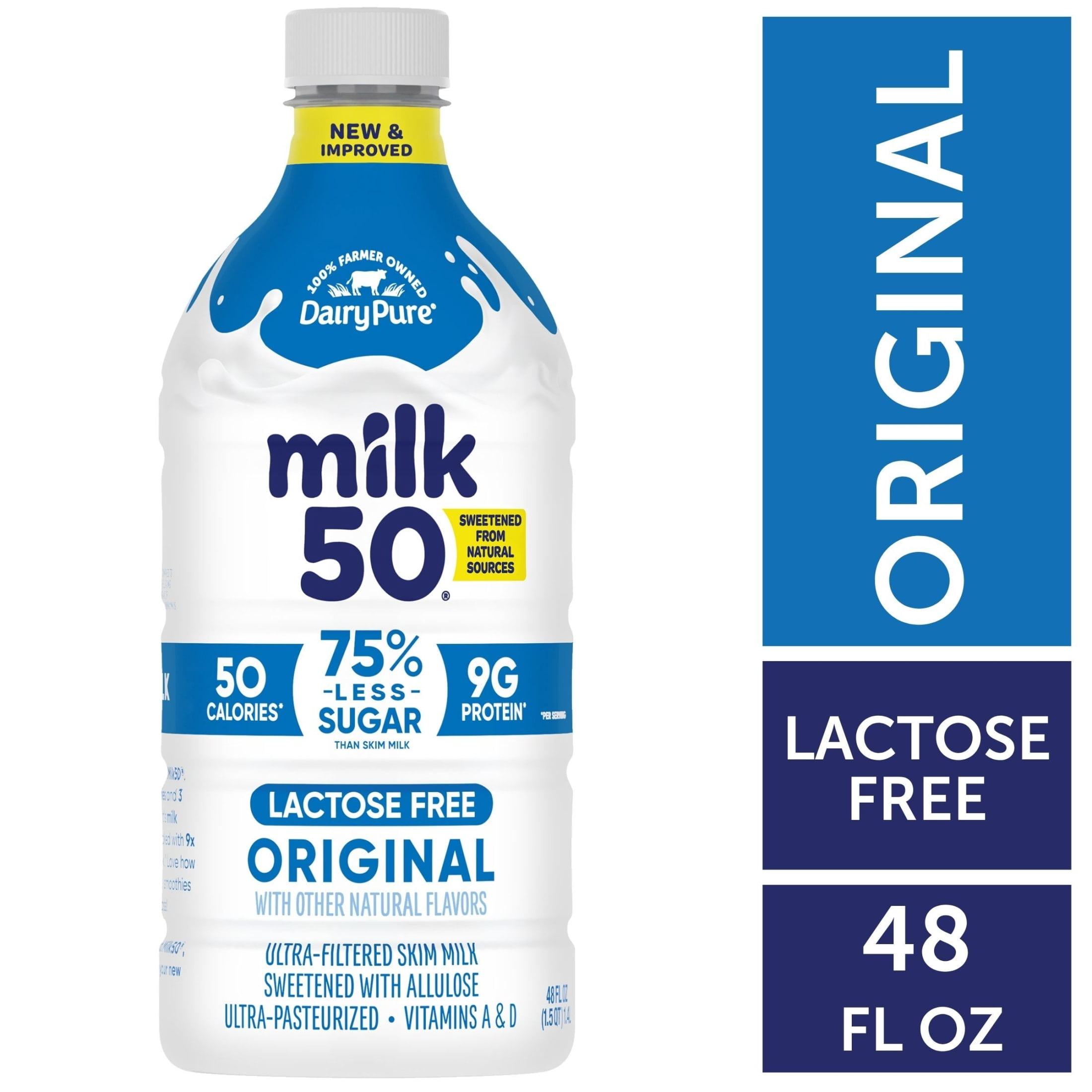 DairyPure Milk50 Original Lactose Free Skim Milk, 48 Fl Oz
