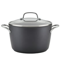 KitchenAid Hard-Anodized 8 Quart Induction Nonstick Stockpot with Lid, Dishwasher Safe and Oven Safe to 500°F, Matte Black