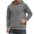 thumbnail image 2 of CFLVAEK Corduroy Hoodie Men Big and Tall Long Sleeve Hooded Pullover Tops Loose Casual Drawstring Hoodies Sweatshirts with Pocket Gray L, 2 of 9