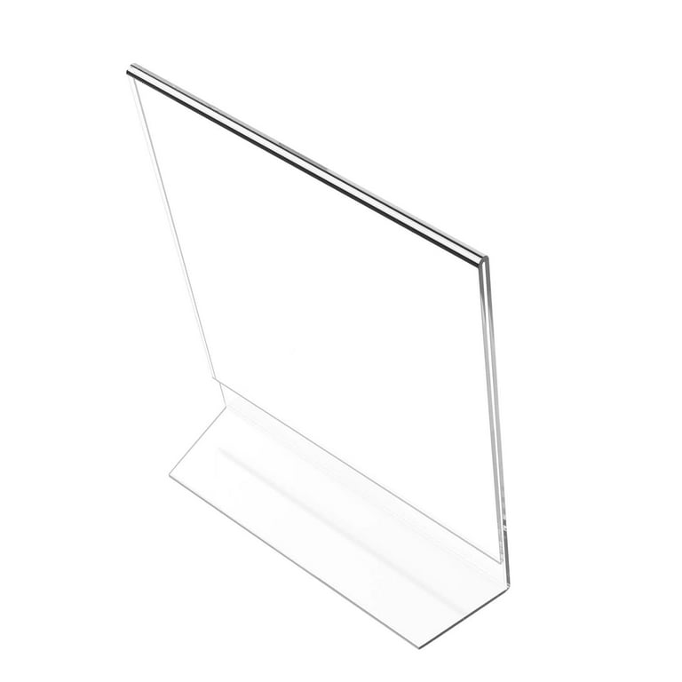 Sign Holder 8.5 X 11 inches Slant Back Design Acrylic Sign Holders Plastic  Display Stand Plastic Paper Holder Table Top Sign Holder for Office, Home,  Store, Restaurant - Vertical, 6 Pack 