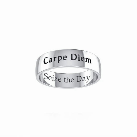 Carpe Diem Seize the Day 925 Sterling Silver Ring Fine Empowering Words Jewelry