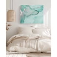 thumbnail image 3 of Aqua Marble Wall Art for Living Room,Canvas Picture Wall Decor for Bathroom Bedroom,Modern Abstract Waves Silvery Farmhouse Painting Artwork for Office Kitchen Hallway Dining Room Home Decor 16"x20", 3 of 8