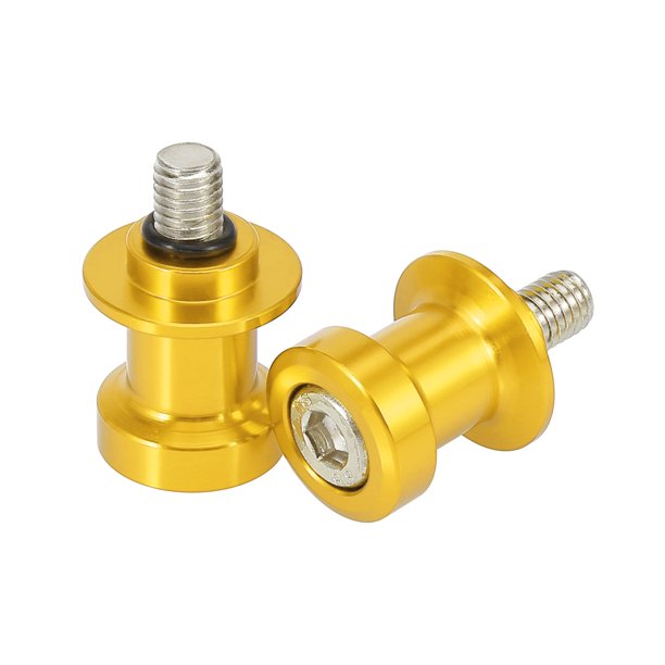 2uds 8mm Tono Dorado Motocicleta CNC Oscilante Brazo Carrete Plana Superior Forma