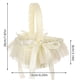 thumbnail image 3 of Canasta de flores de boda con lazo en forma de corazón blanco lechoso | Decoración de ceremonia elegante | Cesta de Damas de Honor con Flores | Material de la tela | 7.8x6.29x3.14 pulgadas | 1 pieza, 3 of 9