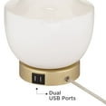 thumbnail image 5 of 360 Lighting Nesbit 25" High Mid Century Modern Table Lamps Set of 2 USB Port White Gold Ceramic Metal Living Room Charging, 5 of 9