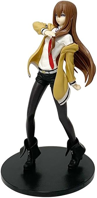 Newly Makise Figure Standing Makise Kurisu Action Figures PVC Character Figurine Cosplay Model Collectible Handicrafts for Anime Fans Gift (Yellow)