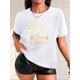 thumbnail image 1 of Camiseta informal de algodón elástico negro para mujer, con estampado "Brindemos por el Año Nuevo", cuello redondo, manga corta, ideal para primavera/verano/otoño., 1 of 6