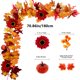 thumbnail image 3 of Oioii Fall Leaf Garland, Artificial Maple Leaf Autumn Garland Fall Leaves Hanging Vines Fall Maple Leaves Thanksgiving Decor for Home Wedding Fireplace Party, 3 of 6