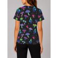 thumbnail image 2 of Women's Casual Crewneck T-Shirts Short Sleeve All-Over Psychedelic Neon Summer Tee Shirts, 2 of 6