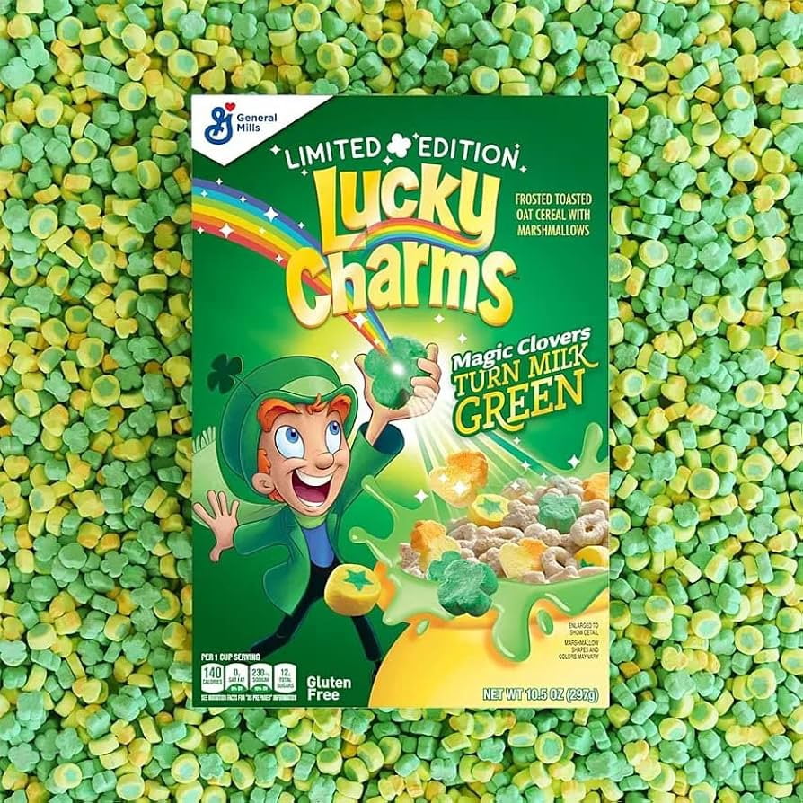 General Mills Lucky Charms Magic Clovers Limited Edition Breakfast Cereal, 10.5 oz, 2 Pack