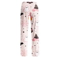 thumbnail image 5 of QWKLEAJ Halloween Pajama Pants Women Loose Fit Elastic Waist Lounge Pants Holiday Party Sleepwear Casual Home Trousers Novelty Print Long Bottoms Comfy Loungewear Festive Nightwear, 5 of 9