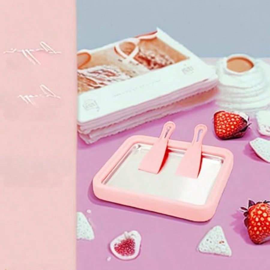 Instant Ice Cream MakerRolled Ice Cream Maker Soft Serve Ice Cream maker Perfect for Frozen Yogurt and More! stainless steel ice cream roll machine for home us.