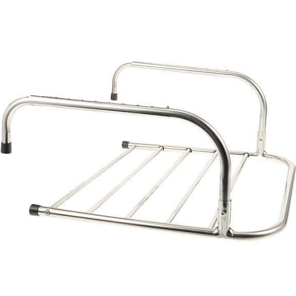 PAMINGONO Laundry Room Clothes Drying Rack Silver Stainless Steel 1Set