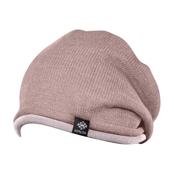 WZXFASHION Winter Knitted Hat Women's Knitted Winter Hat Warm Windproof Elastic Baggy Beanie Cap For Cold Weather Thick Winter Hat Clothing Shoes & Accessories Khaki One Size