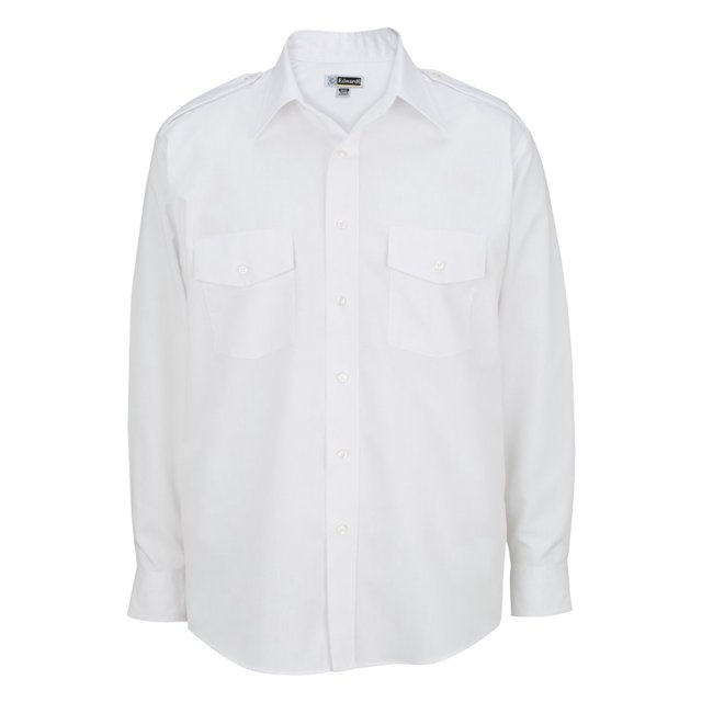 Edwards Garments Mens Long Sleeve Navigator Shirt - WHITE - Large