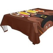 SKYSONIC Thanksgiving Turkey Tablecloth Waterproof Washable Polyester Square Table Cover Durable Tablecloth for Kitchen Dining Table Party Decor (60 X 120 Inch)