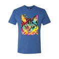 thumbnail image 2 of Wild Bobby Dean Russo Colorful Blue Eyes Cat Cat Lover Men Premium Tri Blend Tee, Vintage Royal, Medium, 2 of 5