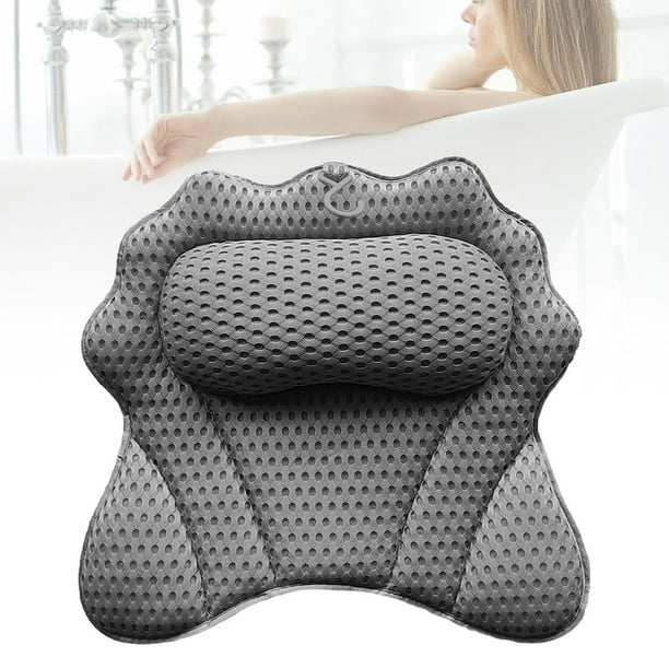 Cabecera de baño de almohada de almohada de baño cabezal, cuello y soporte de espalda cojín accesorios de baño relajante regalos de spa para mujeres Gris