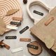thumbnail image 5 of 60Pcs Handmade PU Leather Tags Faux Leather Sew on Labels Embellishment Knit Accessories with Holes for DIY Crafts, 5 of 5