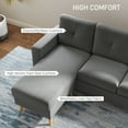 thumbnail image 4 of HOMCOM Canapé Sectionnel Modulaire avec Méridienne Réversible pour Chambre, Gris Foncé, 4 of 9