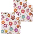 thumbnail image 6 of Coolnut Colorful Donuts Washcloths, 2 PCS 12 X 12 Inches Cotton Wash Cloths, Highly Absorbent and Soft Face Towels for Bathroom,Gym,Hotel and Spa, 6 of 7