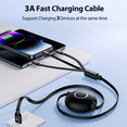 thumbnail image 5 of Multi Charging Cable, XUDUO 2 Pack 4FT Retractable Cable 3A 3 in 1 Fast Charging Cord Compatible with iPhone, Samsung, 5 of 7