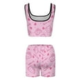thumbnail image 3 of Hello Kitty Workout Outfits Sets for Women 2 Piece Crop Tank High Waist Shorts Yoga Outfits, 3 of 7
