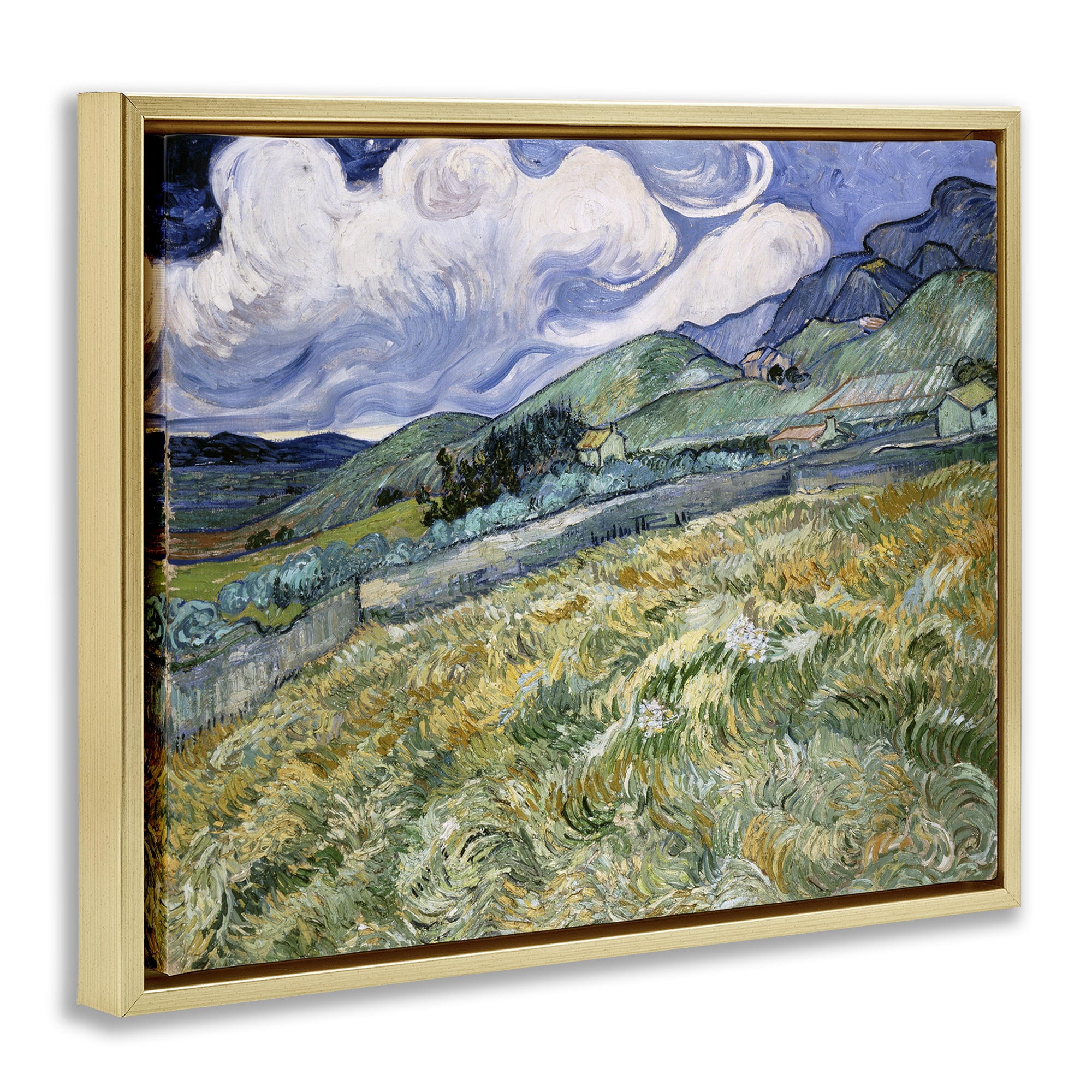 Stupell Industries Classic Landscape From Saint Remy Landscape & Nature Painting Gold Floater Framed Canvas Art Print Wall Art, 31 x 25