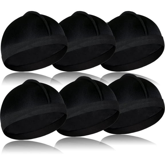 6 Pieces Elastic Silky Wave Caps, Satin Doo Rags Cap for 360 Waves, Soft Breathable Compression Cap for men