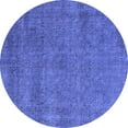 thumbnail image 1 of Ahgly Company Indoor Round Oriental Blue Industrial Area Rugs, 4' Round, 1 of 4