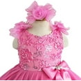 thumbnail image 2 of Jenniferwu Newborn Little Girl's Pageant Party Birthday Dress Sequins lace Fabric Dress G190-2 Deep Pink 0-3M, 2 of 6
