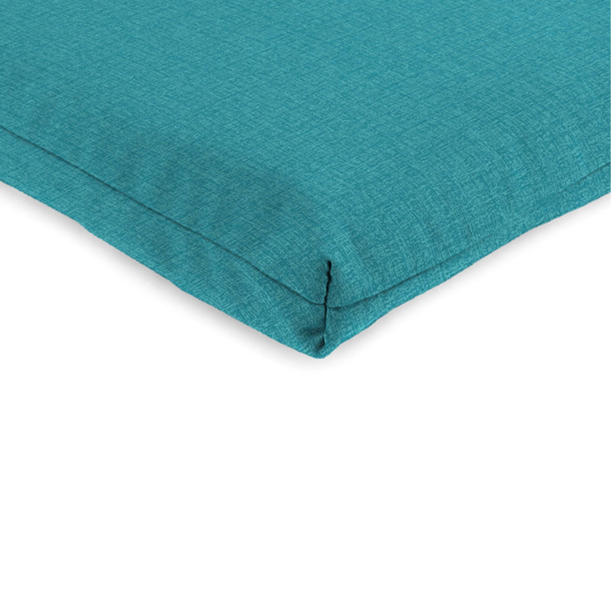 Jordan Manufacturing 44" x 21" McHusk Lagoon Aqua Crosshatch Rectangular Outdoor Chair Cushion with Ties and Hanger Loop