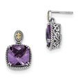 thumbnail image 1 of Sterling Silver w/14k Amethyst Dangle Post Earrings QTC1221, 1 of 2