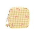 thumbnail image 1 of Bolsas de maquillaje con lazo único 1 Pc para viajes de negocios Algodón amarillo, 1 of 1