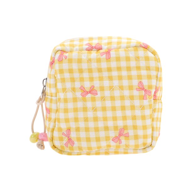 Bolsas de maquillaje con lazo único 1 Pc para viajes de negocios Algodón amarillo
