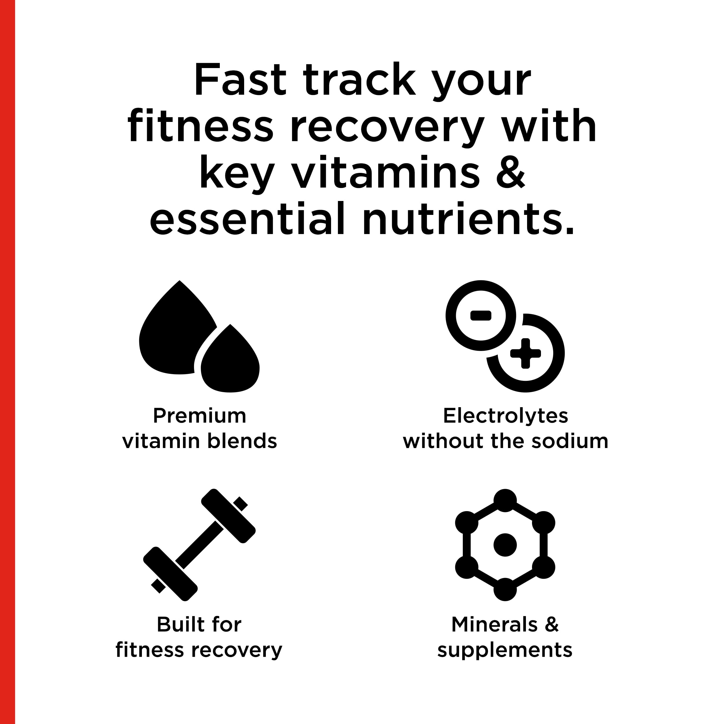 FITAID Zero Sugar Sports Recovery, Fruit Punch Flavor, 24 Ct, 12 oz Cans