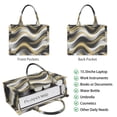thumbnail image 2 of Large Capacity Tote Bag,Black Marble Gold Wave Pattern Handbag Fashion Luxury Tote Bag,15.7"x13"x 5.1" Inches,Laptop Compatible, 2 of 6