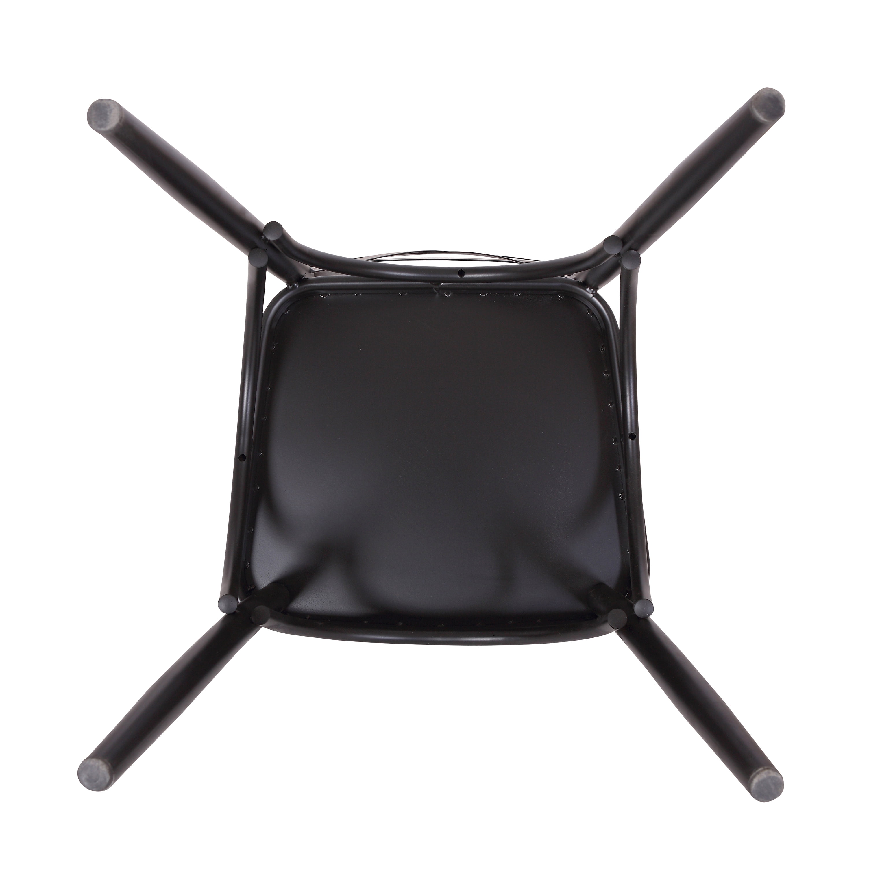 Rustic Cross Back Metal Modern Farmhouse Dining Chair, Matte Black