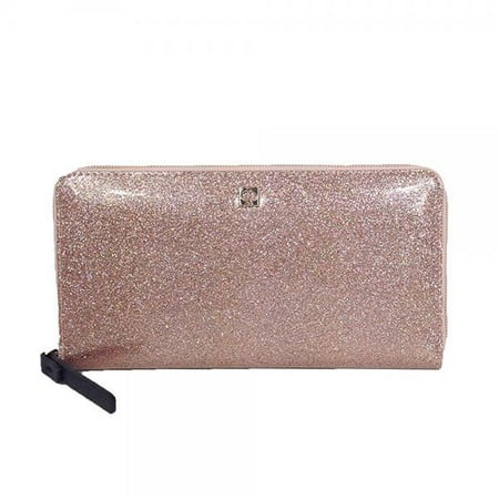 Fabric Continental Wallet - Kate Spade Mavis Street Neda Continental Zip Wallet, Sparkle Rose Gold