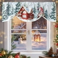thumbnail image 6 of Christmas Tie Up Valances Curtain, Red Xmas Gnome Farmhouse Pine Tree Forest Snowflakes Adjustable Rod Pocket Short Window Treatment Tie Up Curtains Valances for Kitchen Living Room Bathroom 42x12 In, 6 of 9