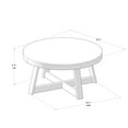 thumbnail image 6 of Plank+Beam Classic Solid Wood Round Coffee Table, 36" Farmhouse Table for Living Room, 6 of 8