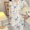 thumbnail image 2 of Pijamas Sanrio Kawaii Cinnamoroll Anime Lindo Dibujos Animados Pantalones de Manga Larga Hogar Verano Niña Ropa de Corazón Traje Regalo de Cumpleaños, 2 of 5