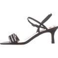 thumbnail image 3 of Womens Nina Noga Kitten Heel Sandals, Black Luster Satin, 3 of 6