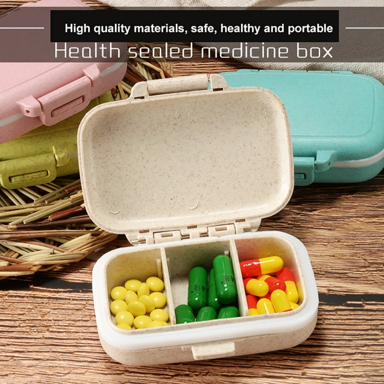 Grandest Birch Durable Portable 3-Compartment Plastic Pill Box