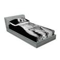 thumbnail image 2 of Ambesonne Tiger Fitted Sheet & Pillow Sham Set, Large Cat Plays in Water, Twin, Black Pale Grey, 2 of 2