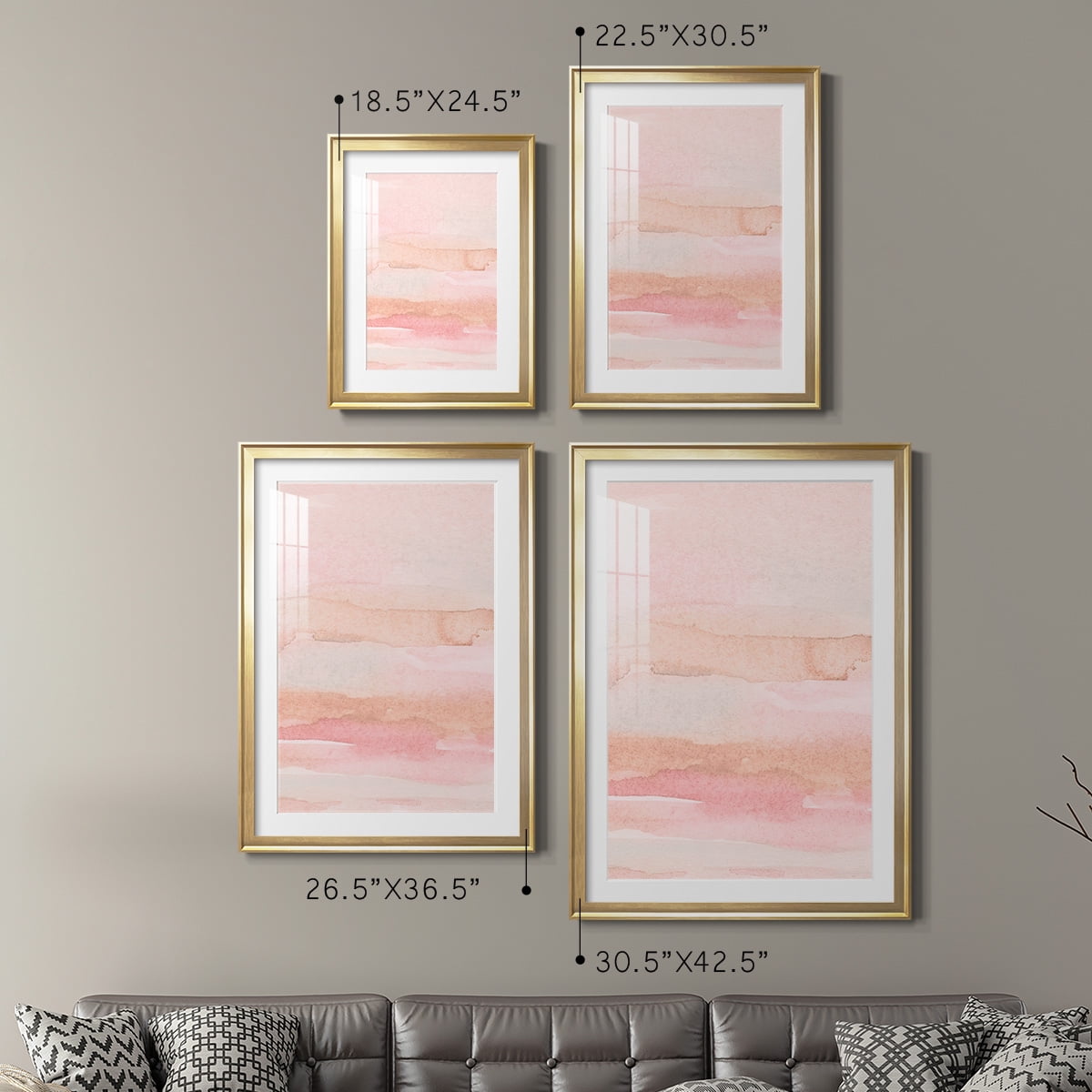 Wexford Home Rose Fade I Premium Framed Print, 30.5" x 42.5" - Ready to Hang, Gold (Set of 2)